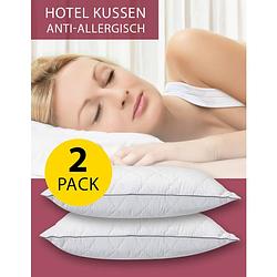 Foto van 2 stuks - seashell hotel hoofdkussen - 60x70cm - wit - anti allergie - medium