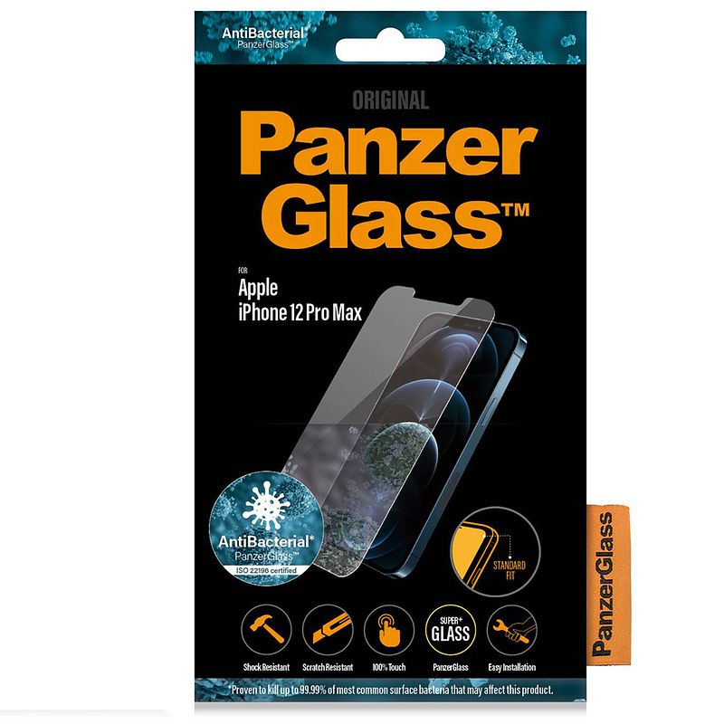 Foto van Panzerglass screenprotector voor de iphone 12 pro max