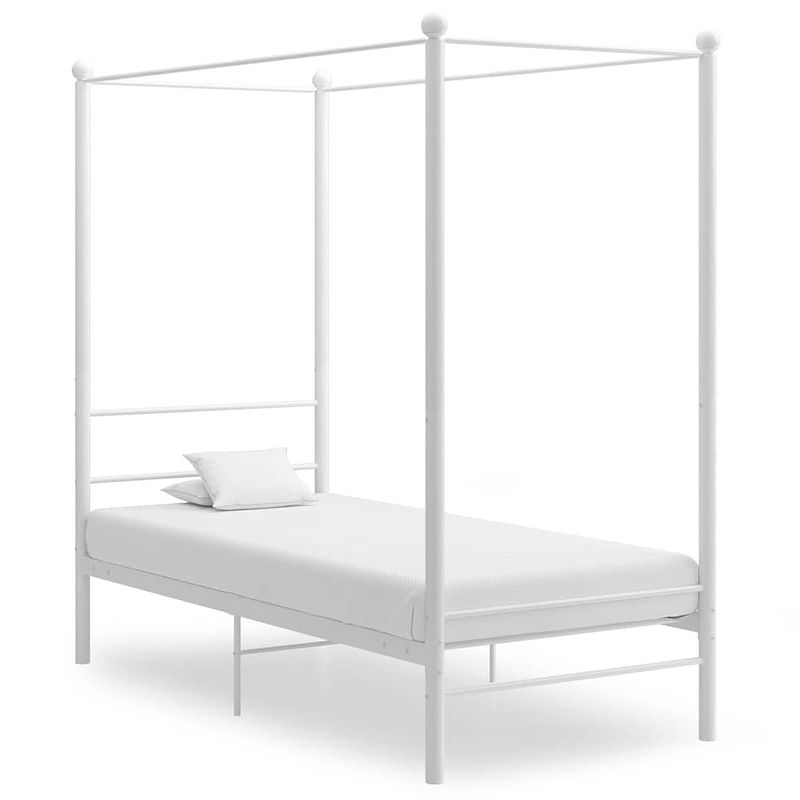 Foto van Vidaxl hemelbedframe metaal wit 100x200 cm