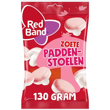 Foto van Red band zoete paddenstoelen zacht snoep 130g bij jumbo