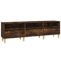 Foto van The living store tv-kast smoke oak 150x30x44.5 cm - duurzaam materiaal - veel opbergruimte