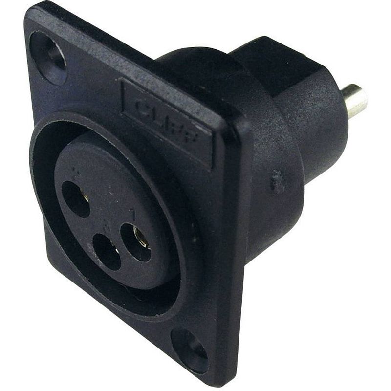 Foto van Cliff cp3001 xlr-connector flensbus, contacten recht aantal polen: 3 zwart 1 stuk(s)