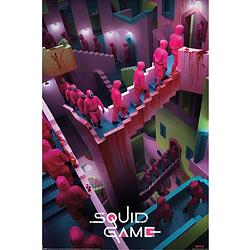 Foto van Pyramid squid game crazy stairs poster 61x91,5cm