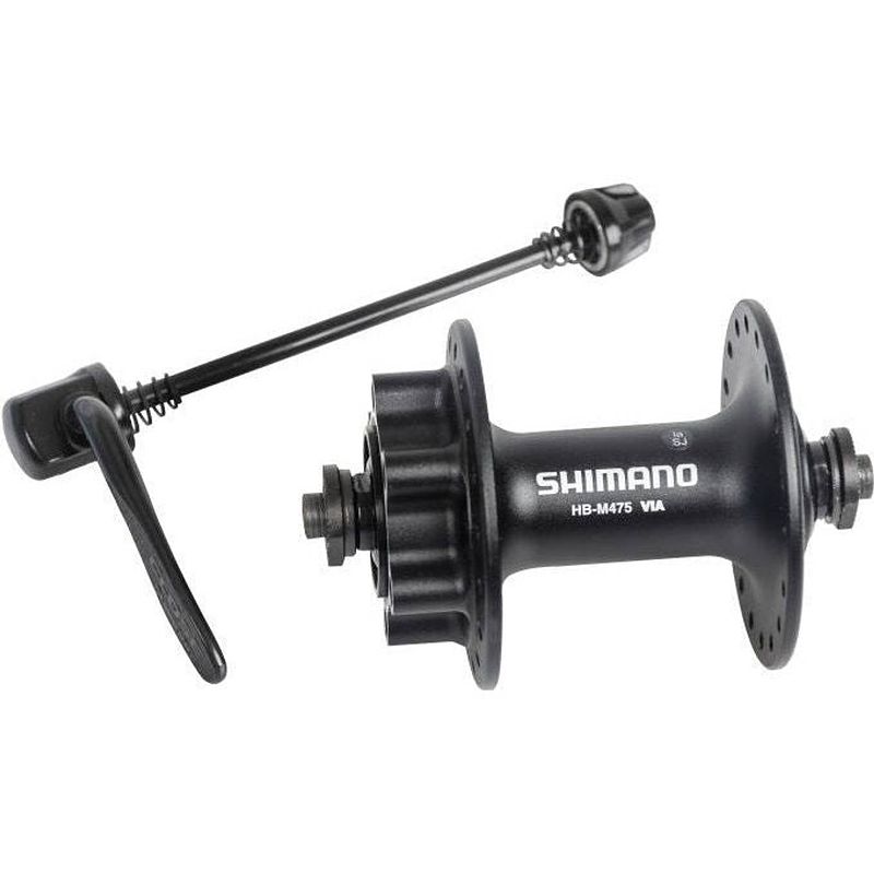 Foto van Voornaaf shimano fh-m475 - 36 gaats - 6 bouts met remschijfbevestiging - zwart