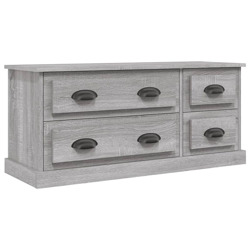 Foto van The living store tv-meubel - sonoma eiken - 100 x 35.5 x 45 cm - met 4 lades