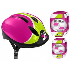 Foto van Fiets-/skatehelm met bescherming meisjes roze 52-56 cm