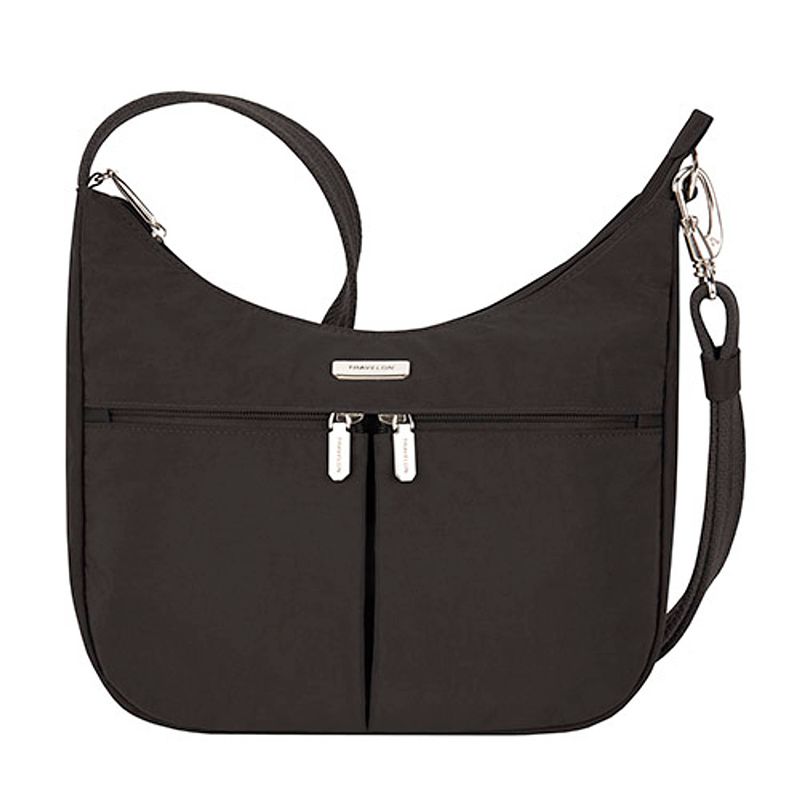 Foto van Travelon essentials anti-diefstal damestas hobo schoudertas crossbody rfid zwart 43486