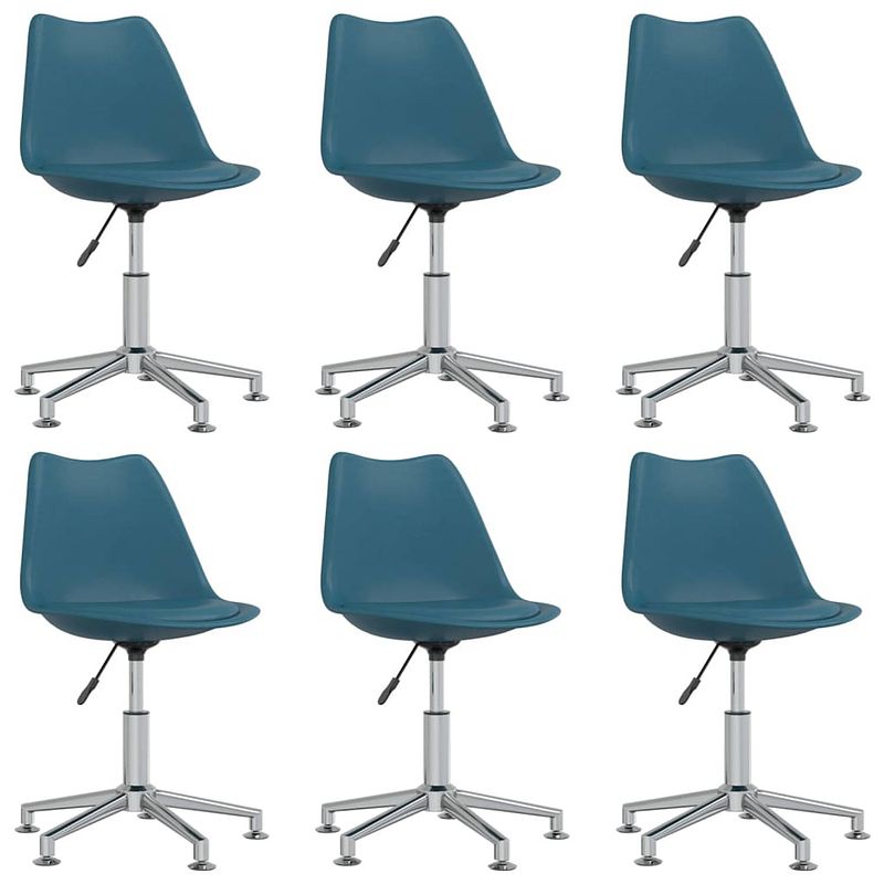 Foto van Vidaxl eetkamerstoelen draaibaar 6 st kunstleer turquoise