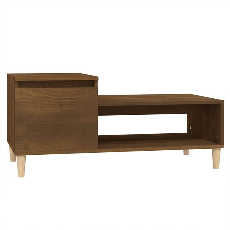 Foto van The living store salontafel - bruineiken - 100 x 50 x 45 cm (l x b x h) - duurzaam materiaal