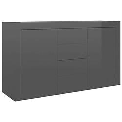 Foto van Vidaxl dressoir 120x36x69 cm spaanplaat hoogglans grijs