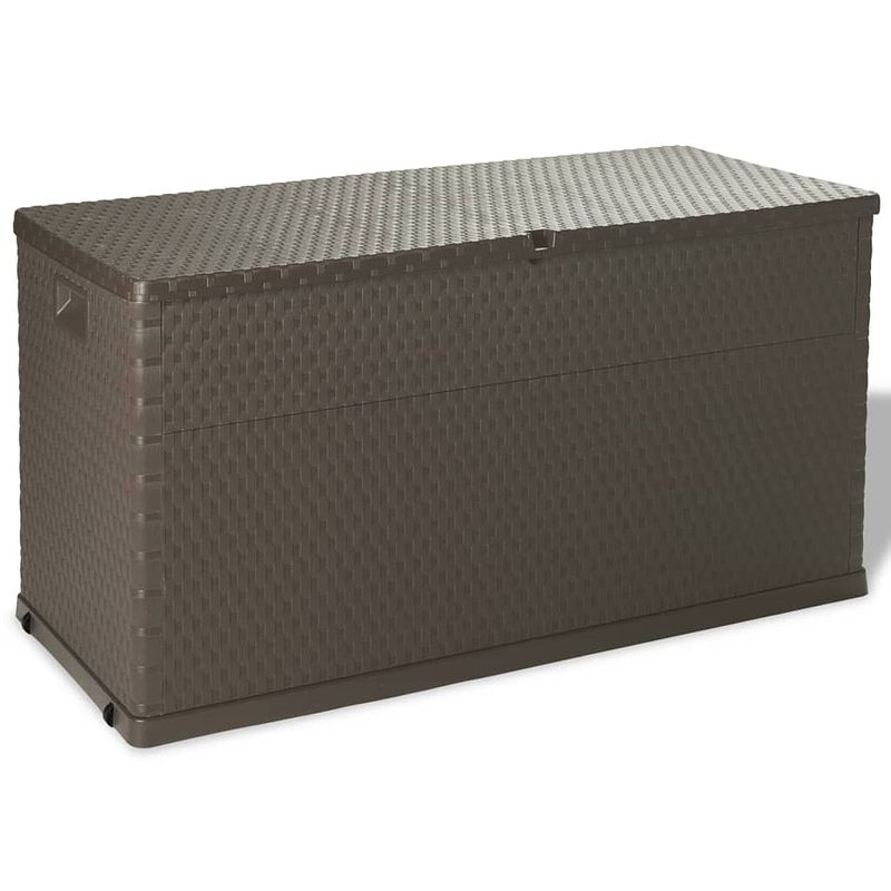 Foto van Vidaxl tuinbox 120x56x63 cm polypropeen rattan bruin