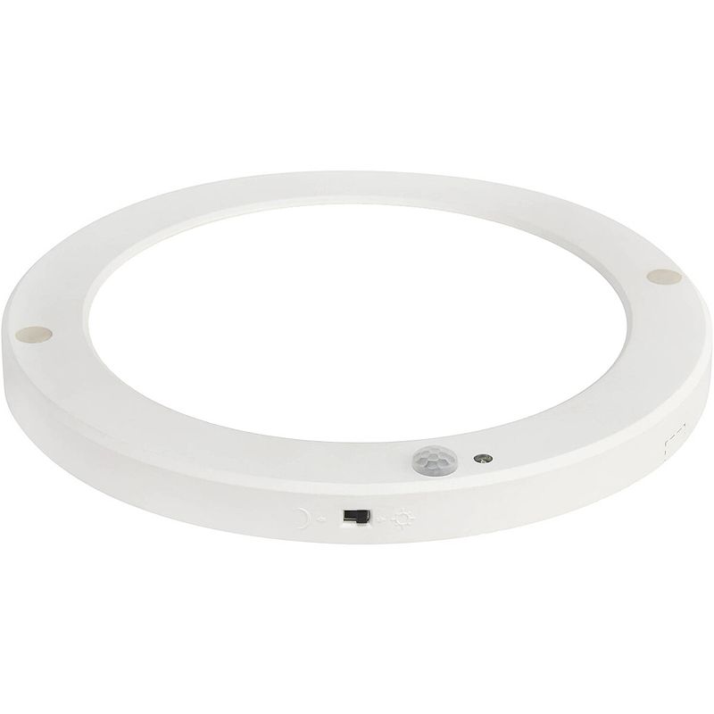 Foto van Led plafondlamp met bewegingssensor + dag en nacht sensor - 18w - helder/koud wit 6400k - 360° zichthoek - opbouw/inbouw