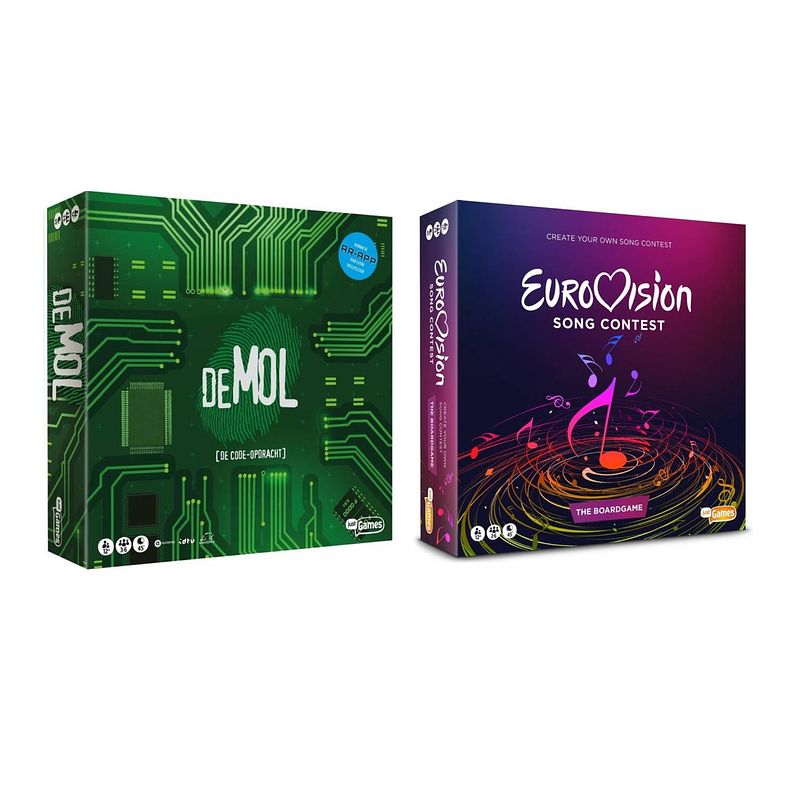 Foto van Spellenset - 2 stuks - eurovisie songfestival spel & wie is de mol de code opdracht