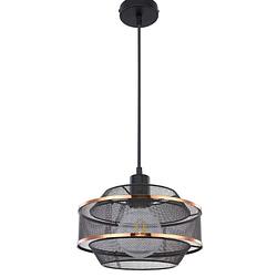 Foto van Industriële hanglamp bellona - l:25cm - e27 - metaal - zwart