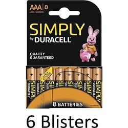Foto van 48 stuks (6 blisters a 8 st) duracell aaa batterijen