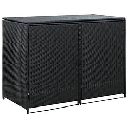 Foto van Vidaxl containerberging dubbel 148x80x111 cm poly rattan zwart