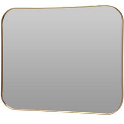 Foto van Home & styling rechthoekige wandspiegel - goud - metalen frame - 55 x 45 cm - spiegels