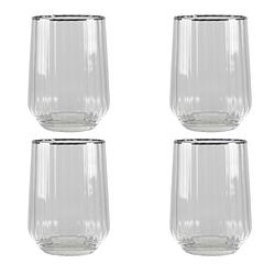 Foto van Haes deco - waterglas, drinkglas set van 4 glazen - inhoud glas 400 ml / ø 8x11 cm