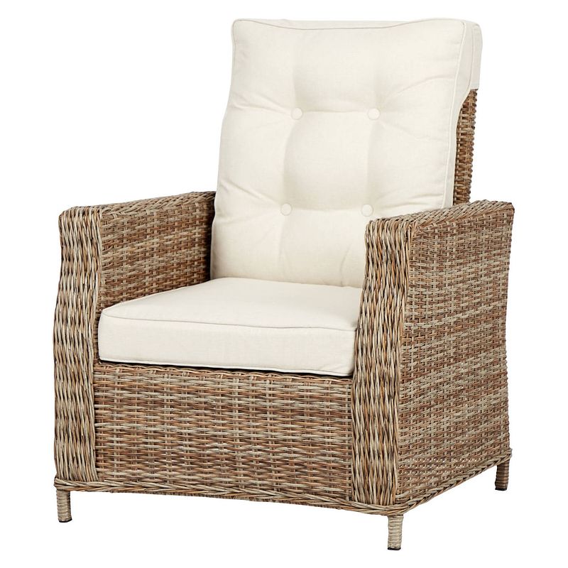 Foto van Gram fauteuil tuin incl. kussen, naturel en off white.