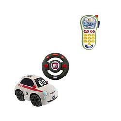 Foto van Chicco bundel - fiat 500 - bestuurbare speelgoedauto & rammelaar - baby fototelefoon