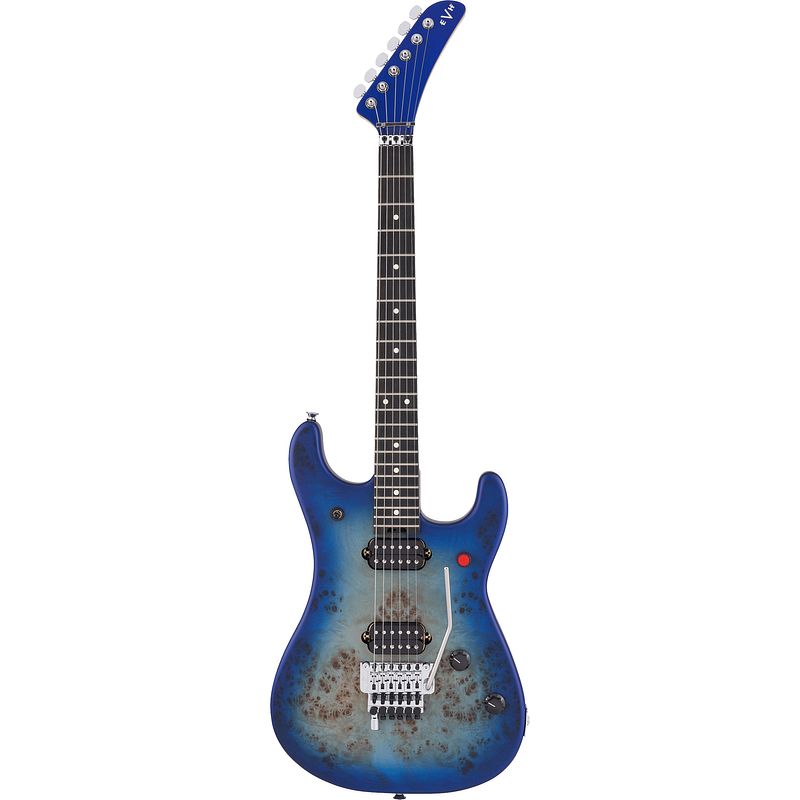 Foto van Evh 5150 series deluxe poplar burl aqua burst eb elektrische gitaar