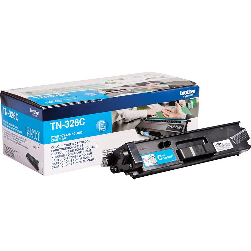 Foto van Brother toner, 3.500 pagina'ss, oem tn-326c, cyaan 4 stuks