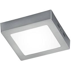 Foto van Led plafondlamp - plafondverlichting - trion zonin - 12w - warm wit 3000k - vierkant - mat nikkel - aluminium