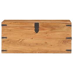 Foto van The living store houten kist - opbergbox - 90 x 40 x 40 cm - massief acaciahout