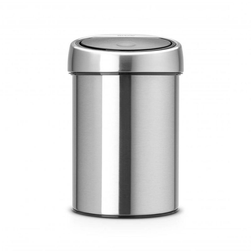 Foto van Brabantia touch bin wandafvalemmer 3 liter met kunststof binnenemmer - matt steel fingerprint proof