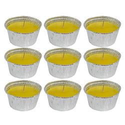 Foto van 9x citrus geurkaars in glazen houder 6 branduren - geurkaarsen
