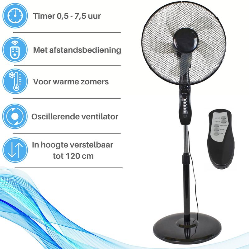 Foto van Ventilator staand - ventilator met afstandsbediening - ventilator