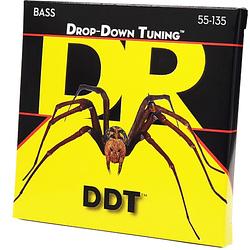 Foto van Dr strings ddt5-55 drop down tuning 55-135 set 5 snaren voor elektrische basgitaar