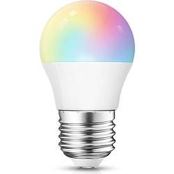 Foto van Led lamp - smart led - aigi lexus - bulb g45 - 6.5w - e27 fitting - slimme led - wifi led + bluetooth - rgb + aanpasbare