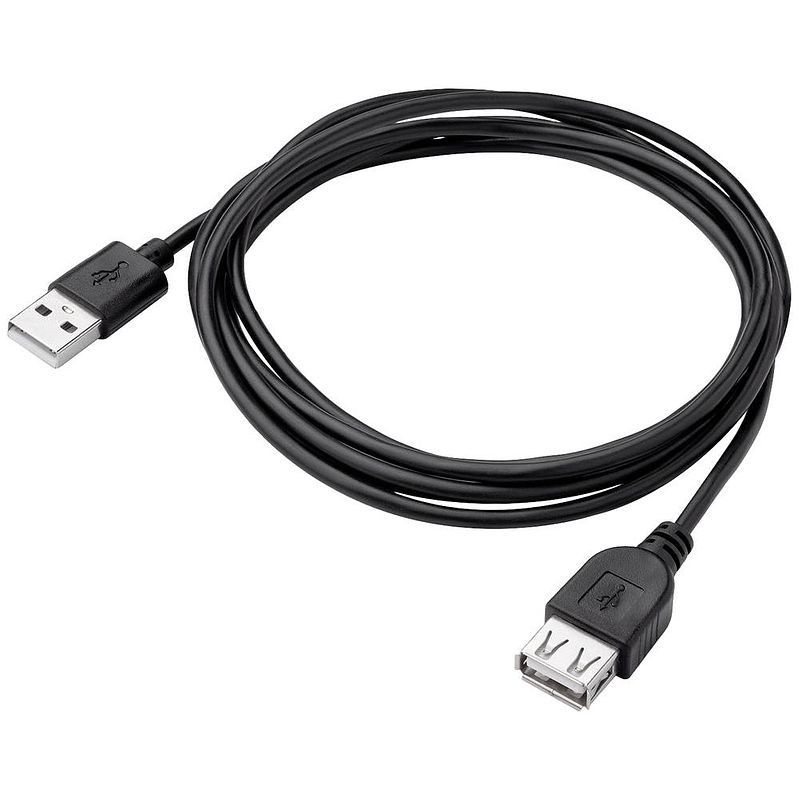 Foto van Akyga usb-kabel usb-a stekker, usb-a bus 1.8 m zwart ak-usb-07