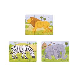 Foto van Bigjigs safari (6-delige puzzels) 3 puzzels