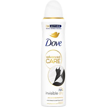 Foto van 2 verpakkingen <br />m.u.v. multiverpakkingen | dove advanced care antitranspirant deodorant spray invisible dry 6 x 150ml aanbieding bij jumbo