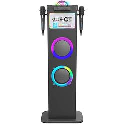 Foto van Idance stage303v2 karaoke set - bluetooth party speaker - discolichten, discobol - kinderen en volwassenen - microfoons