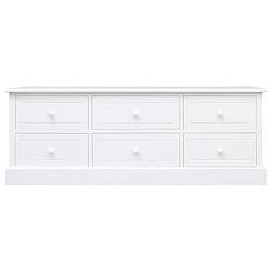 Foto van The living store televisiemeubel the living store - tv kast hout - 108 x 30 x 40 cm - wit - 6 lades