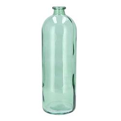 Foto van Dk design bloemenvaas fles model - helder gekleurd glas - zeegroen - d14 x h41 cm - vazen