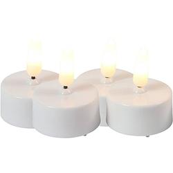 Foto van Countryfield led kaarsjes theelichtjes - 4x stuks - wit - warm wit - led kaarsen