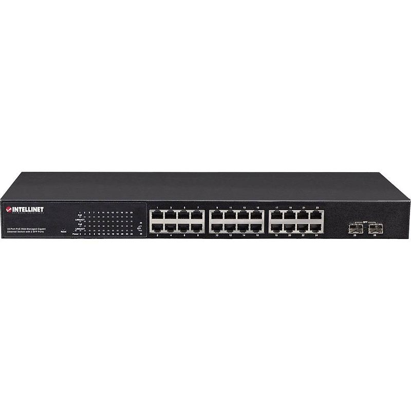 Foto van Intellinet 560559 netwerk switch 24 + 2 poorten 1 gbit/s poe-functie