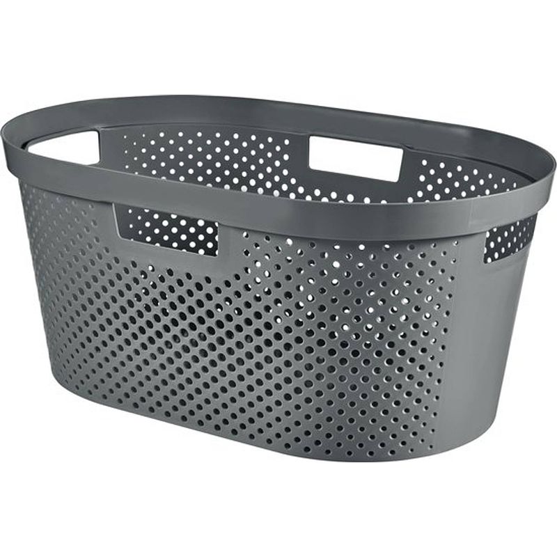 Foto van Curver infinity dots wasmand - 40l - grijs