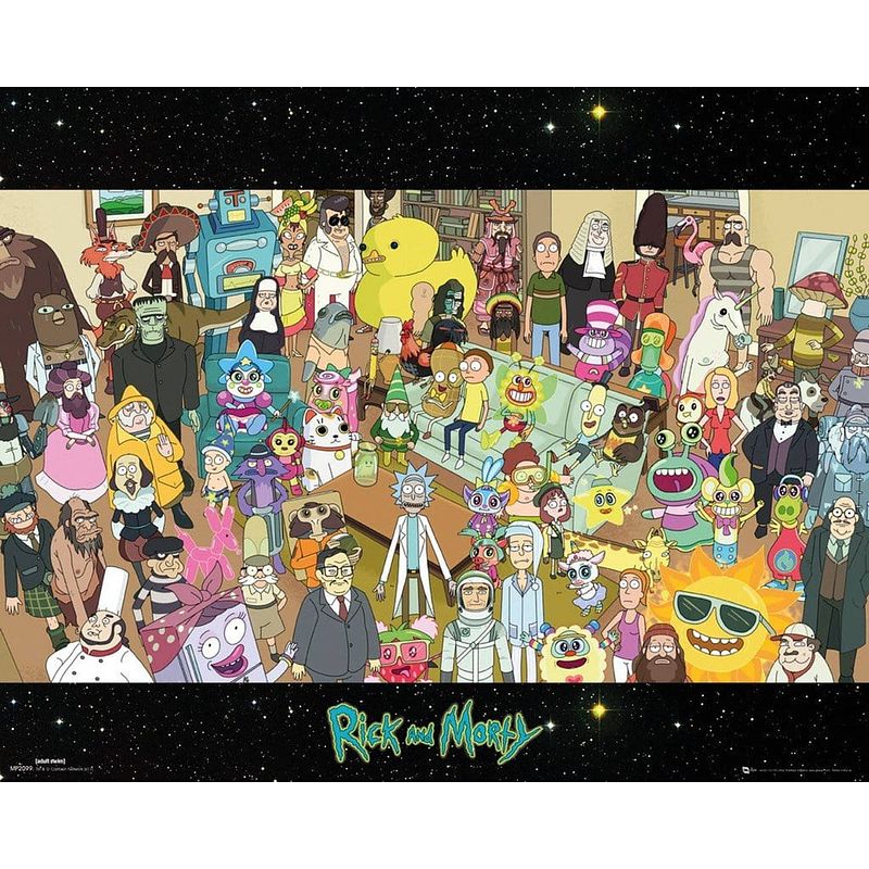 Foto van Gbeye rick and morty cast poster 50x40cm