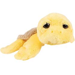 Foto van Suki gifts pluche zeeschildpad jules knuffeldier - cute eyes - geel - 14 cm - knuffel zeedieren