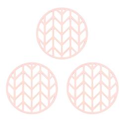 Foto van Krumble siliconen pannenonderzetter rond met pijlen patroon - roze - set van 3