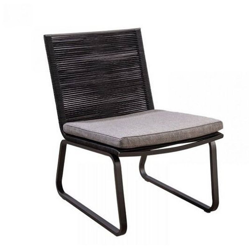 Foto van Yoi - kome lounge chair alu black/rope black/soil