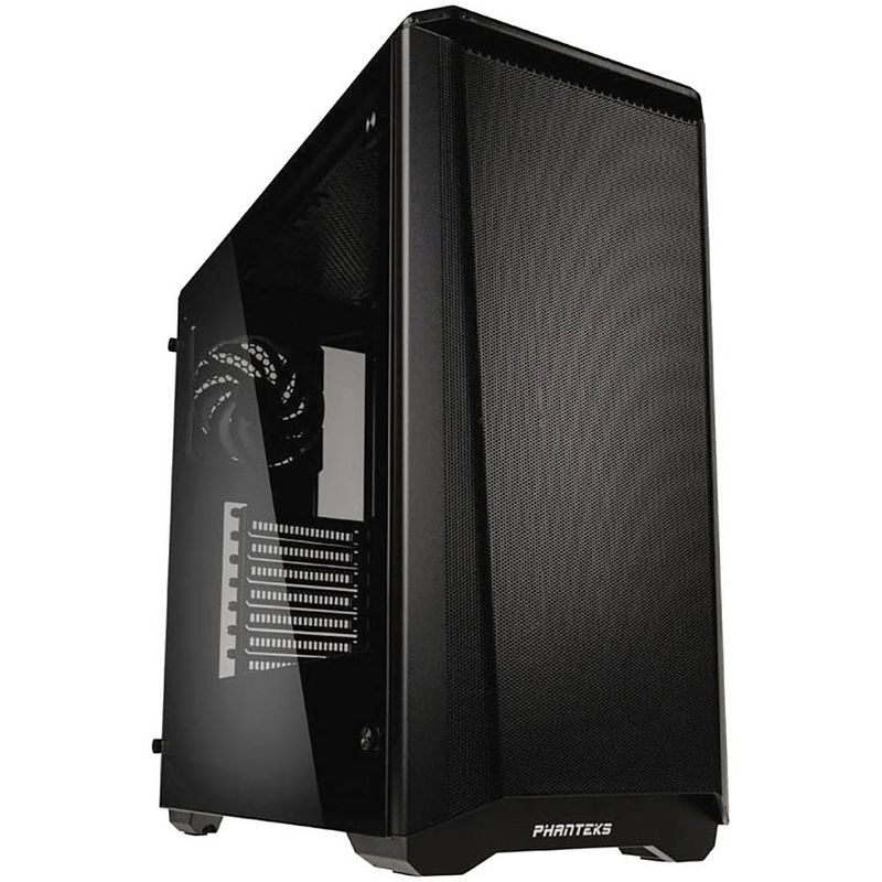 Foto van Phanteks eclipse p400a midi-tower pc-behuizing zwart 2 voorgeïnstalleerde ventilators, zijvenster, stoffilter