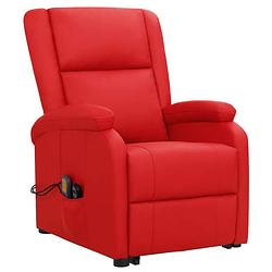 Foto van The living store sta-op-massagestoel comfortabel kunstleer - 70x89x103.5cm - rood