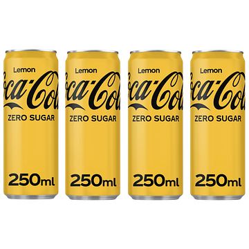 Foto van Cocacola zero sugar lemon 4 x 250ml bij jumbo