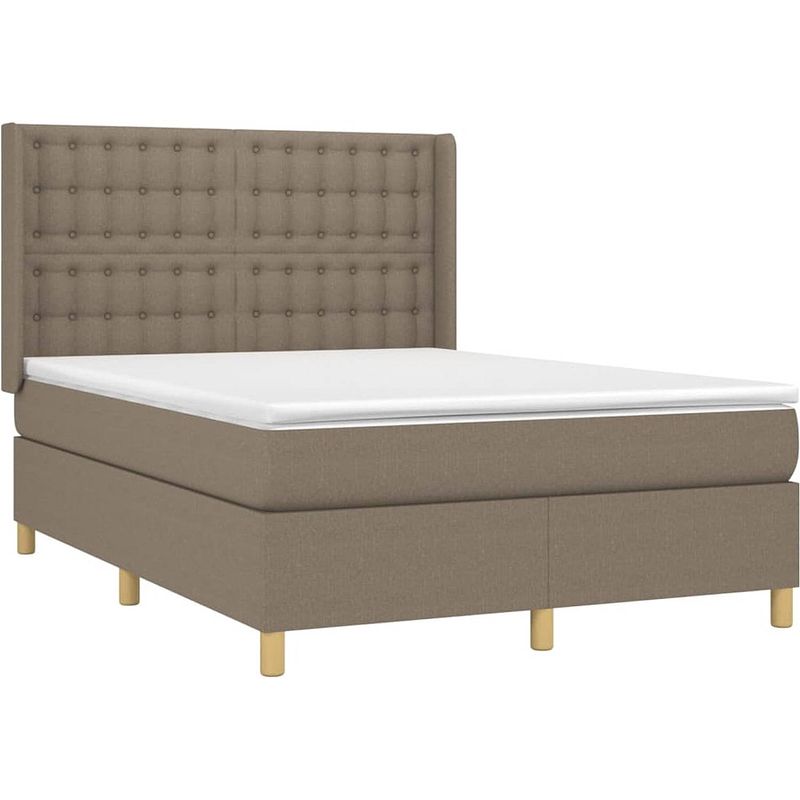 Foto van The living store boxspringbed - pocketvering 140x200 - taupe